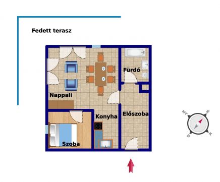 Eladó Lakás 6000 Kecskemét Liszt Ferenc utcában, 2018-as építésű, nappali + 1 szobás, nagy teraszos lakás saját parkolóval
