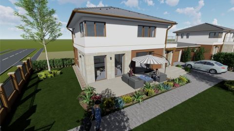 Eladó Ház 6000 Kecskemét Petőfivárosban nappali+4 szobás, 185nm-es új építésű ikerház