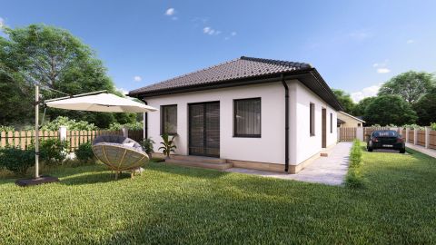 Eladó Ház 2700 Cegléd , 96 m2-es új-építésű, nappali + 4 szobás, hőszivattyús családi ház 820 m2-es telken