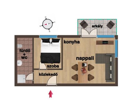 Eladó Lakás 8621 Zamárdi ZAMÁRDI, Kiváló állapotú, ekélyes, 1+1 szobás, 32m2-es lakás