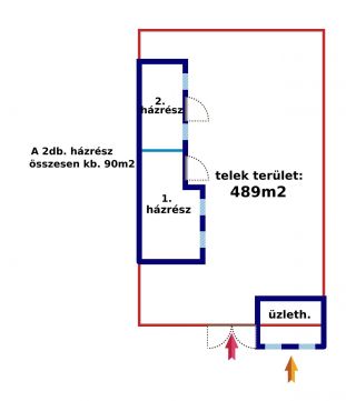 Eladó Ház 1161 Budapest 16. kerület  489m2-es telken, 2 db. felújítandó ingatlalan+ jó áll.üzlet