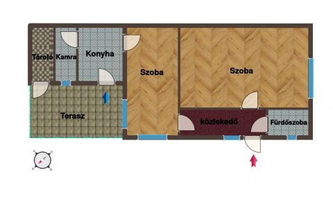 Eladó Lakás 6000 Kecskemét 54 m2-es 2 szobás földszinti lakás a Fecske utcában