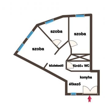 Eladó Lakás 1076 Budapest 7. kerület Emeleti, 3 szobás, utcai nézetű, liftes házban!