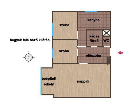 Eladó Lakás 1033 Budapest 3. kerület Kaszásdűlőn, hegyekre néző, 1+2 szobás 