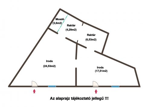 Eladó Iroda 9400 Sopron Ógabona téren eladó 56m2-es iroda, (vagy üzlet, stb)