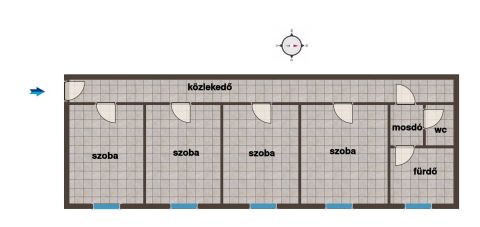 Kiadó Ház 6000 Kecskemét 3 szintes munkásszállás a belvárosban 30 fő részére