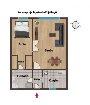 Eladó Lakás 1142 Budapest 14. kerület Zuglóban, a Kassai téren 1,5 szobás NAPFÉNYES lakás