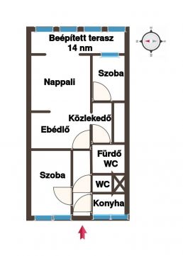Eladó Lakás 1191 Budapest 19. kerület Házközponti fűtés,  Egyedleg átalakított, 74 nm-es, 3 szobás
