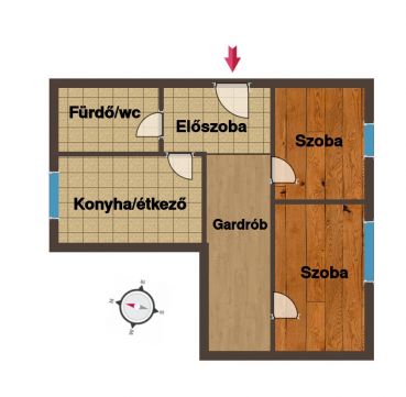 Eladó Lakás 7621 Pécs 'Kétszobás-földszinti lakás a Történelmi Belvárosban'