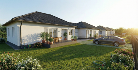 Eladó Ház 2200 Monor Újépítésű, garázskapcsolatos 3 szoba + nappalis ikerházfél!