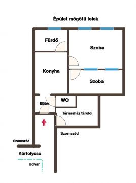 Eladó Lakás 1134 Budapest 13. kerület Jász utcánál, 1. emeleti, 39 nm-es lakás