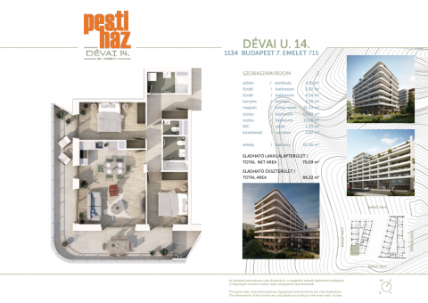Eladó Lakás 1134 Budapest 13. kerület Dévai utcában új építésű, 32 m2-es erkélyes lakás