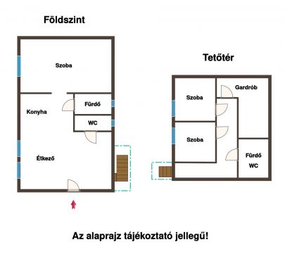 Eladó Ház 2225 Üllő Üllőn 90 négyzetméteres kétszintes házrész saját kerttel