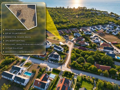 Eladó Telek 8243 Balatonakali , Panorámás építési telek, 300 méterre a Balatontól